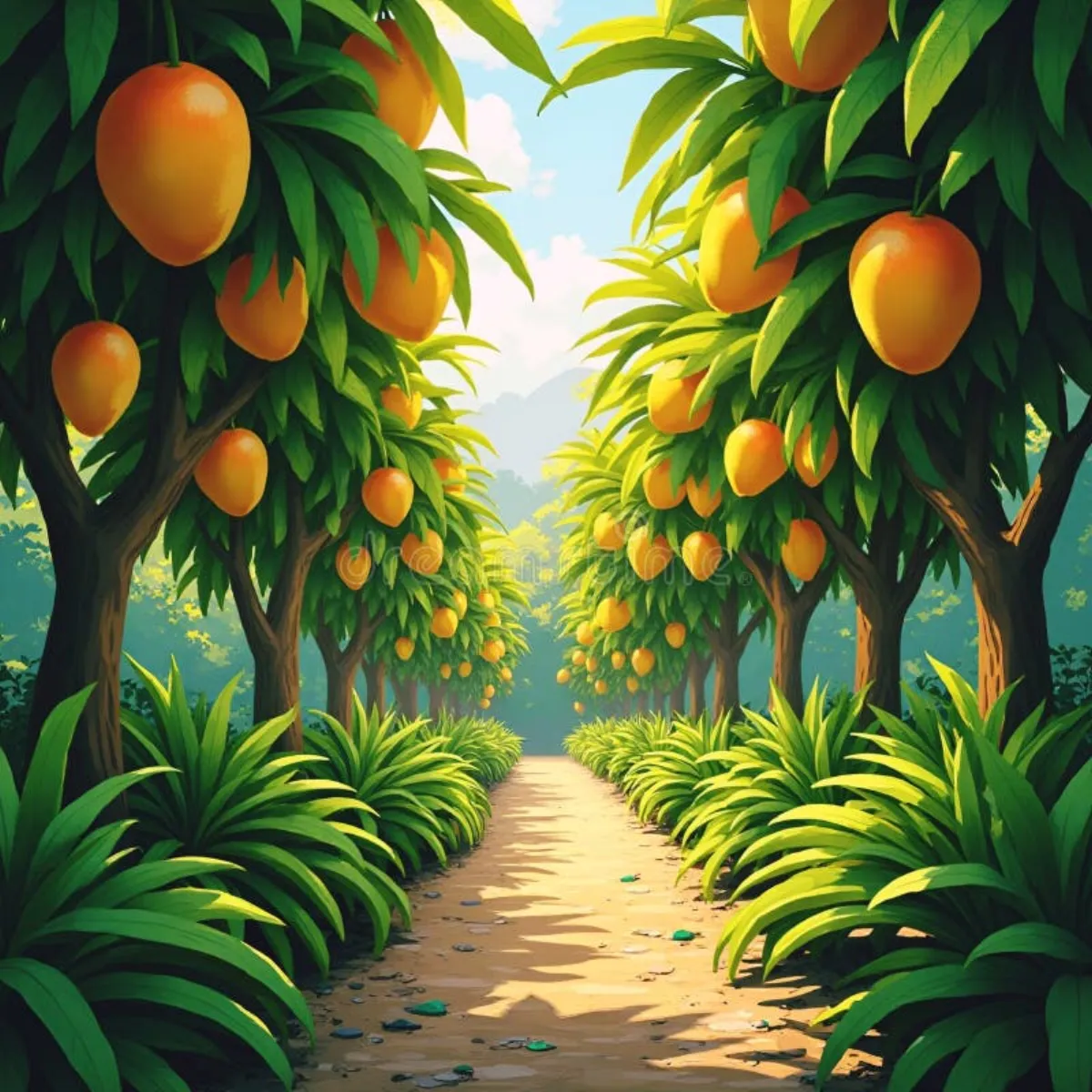 芒果视频 - 芒果园金色阳光下的丰收景象